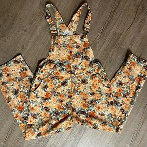 Polagram Floral Corduroy Overalls